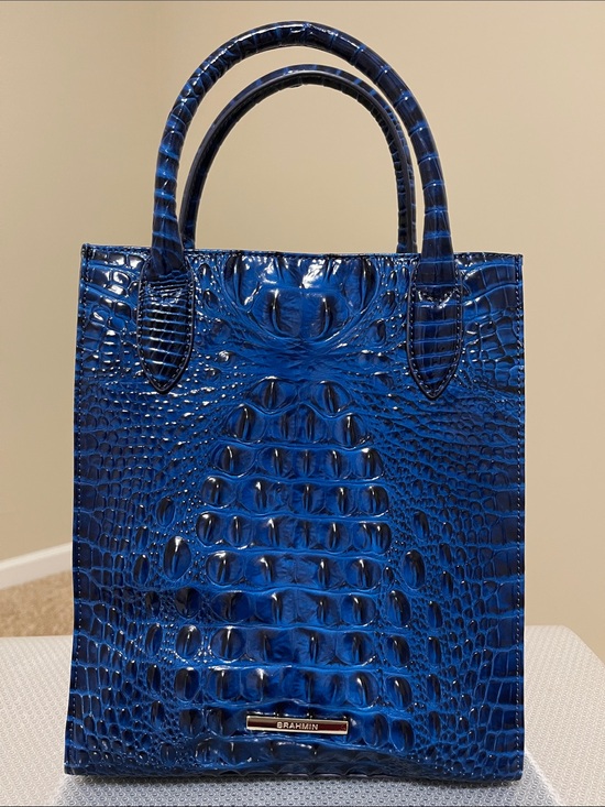 Brahmin Handbags - Brahmin Blue Croc-Embossed Satchel